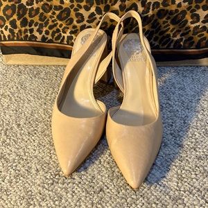 Vince Camuto Analees leather short heel slings